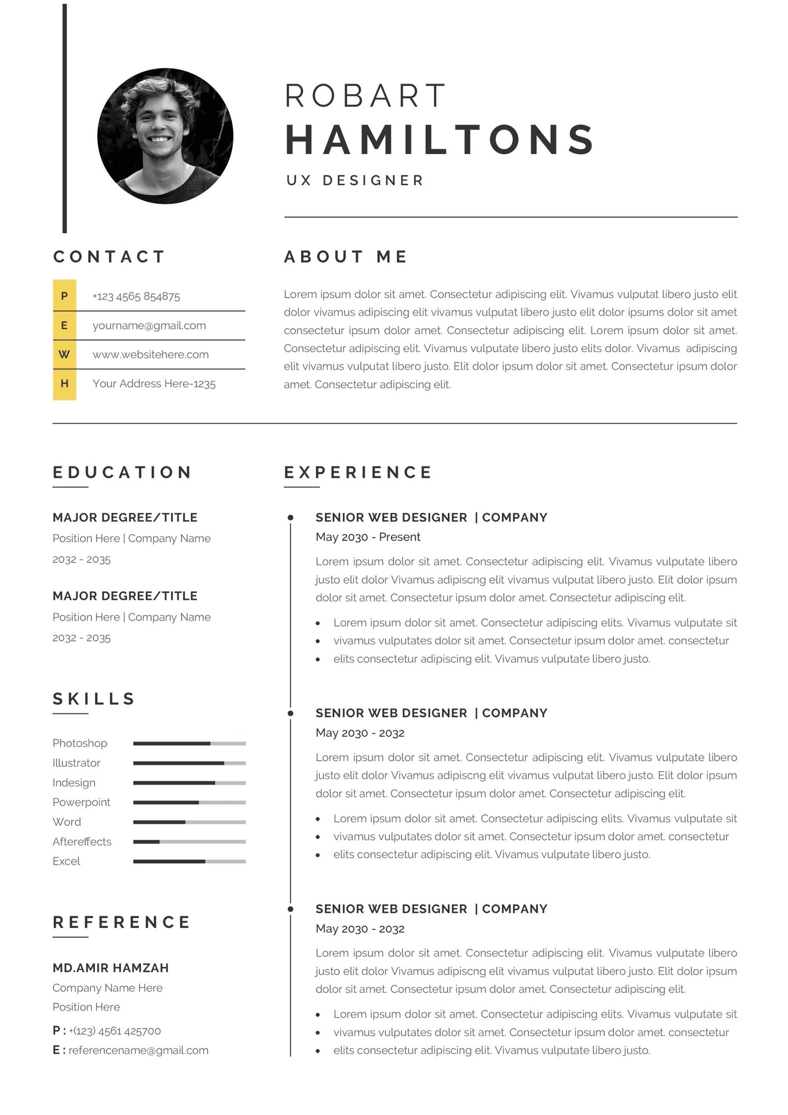 Plantilla de Curriculum Vitae Básico Profesional