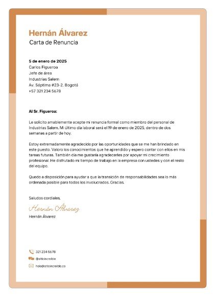 Carta de Renuncia